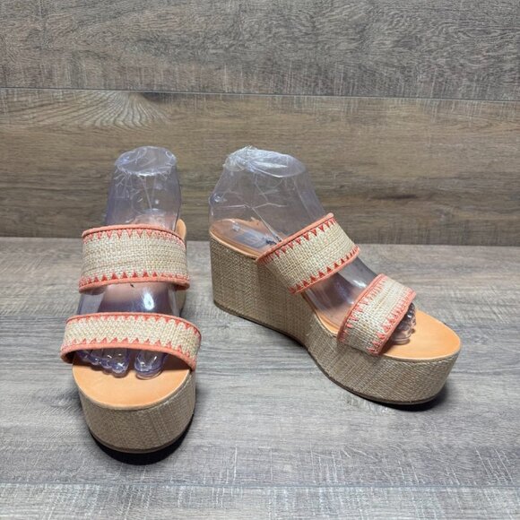 Dolce Vita Vilka Open Toe Wedge Raffia Color Sandals Women's Size 9 - Picture 6 of 7
